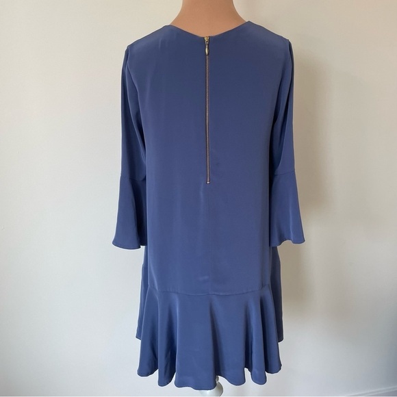 Slate & Willow Periwinkle Blue Trapeze Bell Sleeves Ruffle Hem Shift Dress EUC 0 - Picture 7 of 11